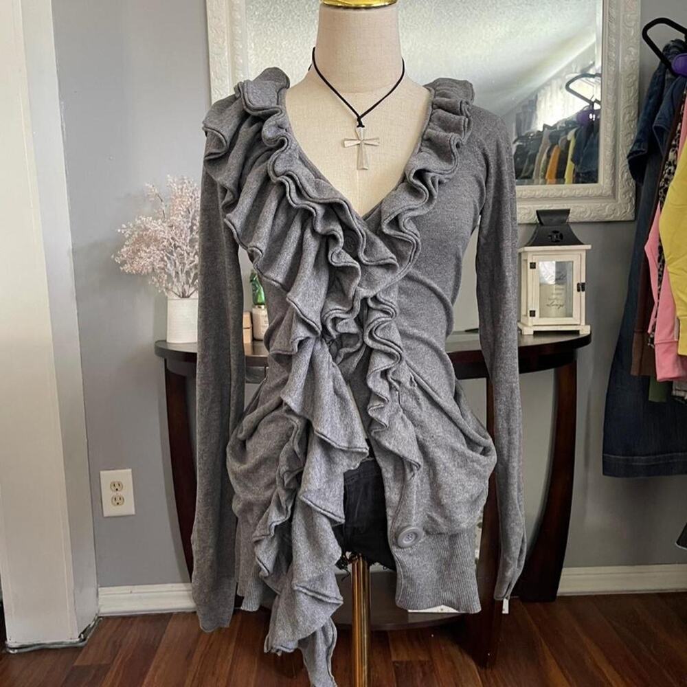 Y2k ruffled cardigan